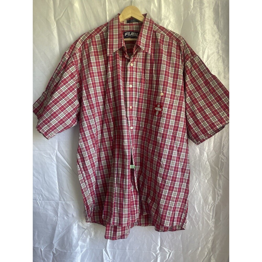 FUBU Vintage 90s Y2K Plaid Patchwork Shirt XXL Blue Grey Hip Hop Streetwear